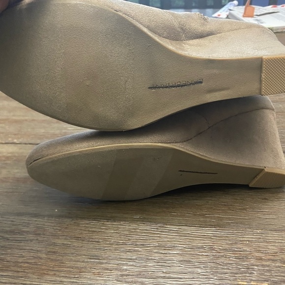 LANE BRYANT TAUPE STRETCH WEDGE ANKLE BOOTIES sz 10w - Picture 6 of 8